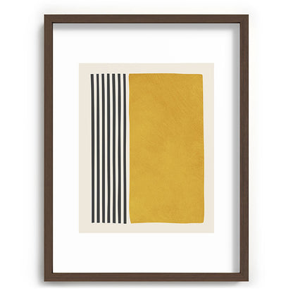 Mustard Yellow Black Lines Abstract Art Framed Art Print Gallery Image 67