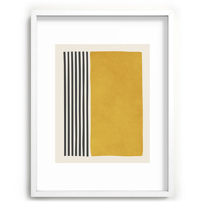 Mustard Yellow Black Lines Abstract Art Framed Art Print Gallery Image 78