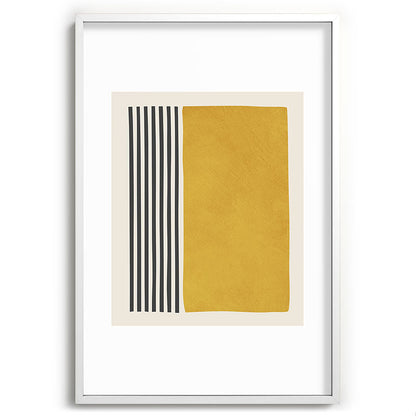 Mustard Yellow Black Lines Abstract Art Framed Art Print Gallery Image 80