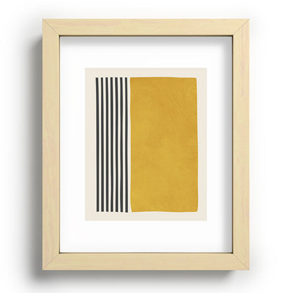 Mustard Yellow Black Lines Abstract Art Framed Art Print Gallery Image 69