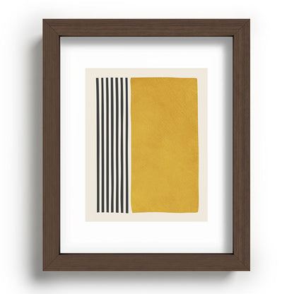 Mustard Yellow Black Lines Abstract Art Framed Art Print Gallery Image 63