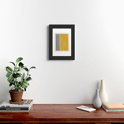 Mustard Yellow Black Lines Abstract Art Framed Art Print Gallery Image 31