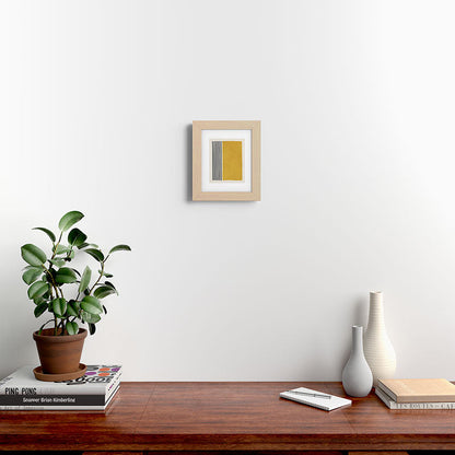 Mustard Yellow Black Lines Abstract Art Framed Art Print Gallery Image 43