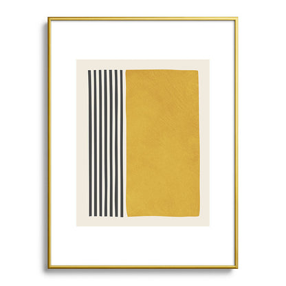 Mustard Yellow Black Lines Abstract Art Framed Art Print Gallery Image 92