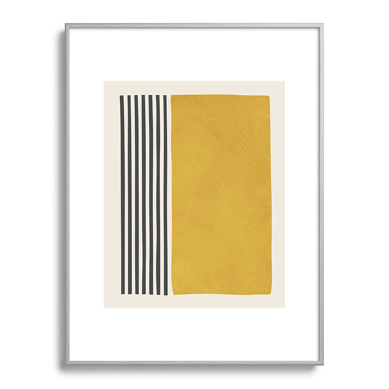 Mustard Yellow Black Lines Abstract Art Framed Art Print Gallery Image 99