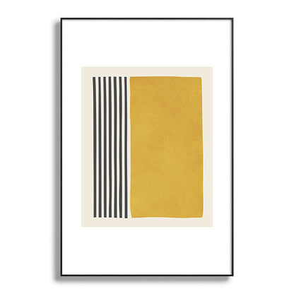 Mustard Yellow Black Lines Abstract Art Framed Art Print Gallery Image 86