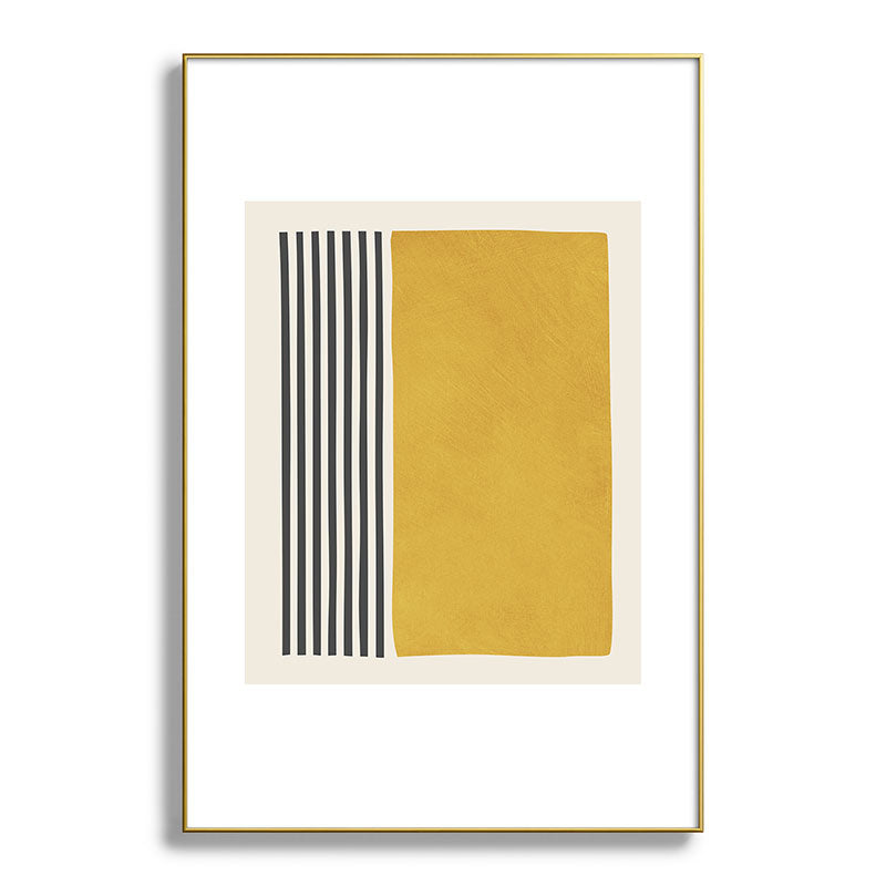 Mustard Yellow Black Lines Abstract Art Framed Art Print Gallery Image 94