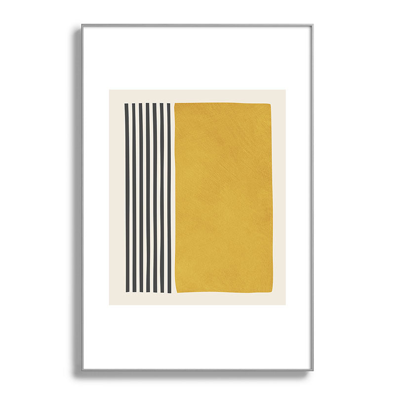 Mustard Yellow Black Lines Abstract Art Framed Art Print Gallery Image 100