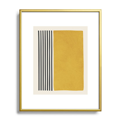 Mustard Yellow Black Lines Abstract Art Framed Art Print Gallery Image 88