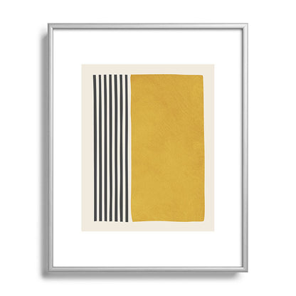 Mustard Yellow Black Lines Abstract Art Framed Art Print Gallery Image 96
