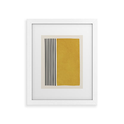 Mustard Yellow Black Lines Abstract Art Framed Art Print Gallery Image 53