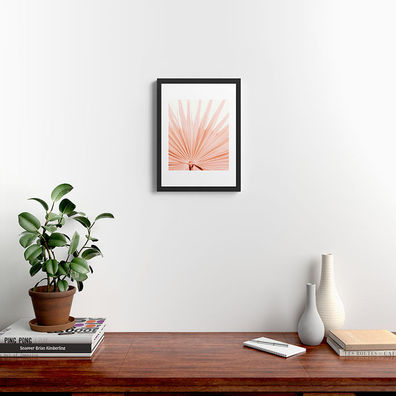 Blush Pink Fan Palm Framed Art Print Gallery Image 3