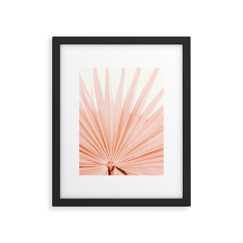 Blush Pink Fan Palm Framed Art Print Gallery Image 2