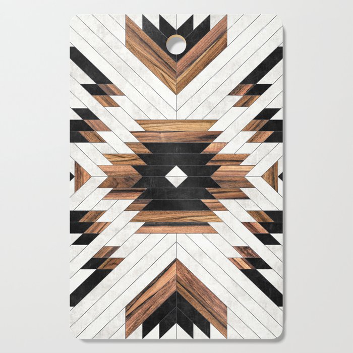 Urban Tribal Pattern No.5 - Aztec - Concrete and Wood Cutting Board Gallery Image 1