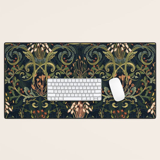 Woodland moss dark Desk Mat Gallery Image 1