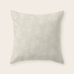 Botanical Cottage Floral Pattern in Light Mushroom Beige and Cream Throw Pillow Gallery Image 1