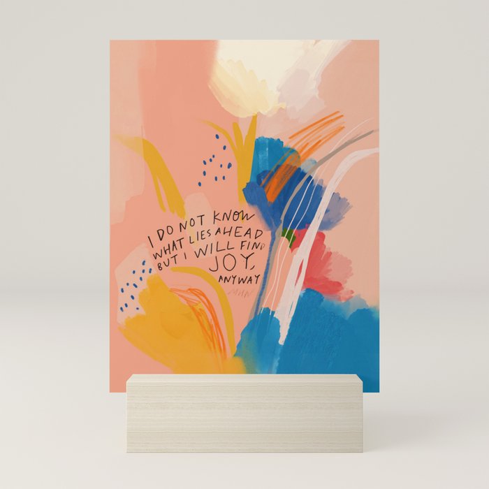 Find Joy. The Abstract Colorful Florals Mini Art Print Gallery Image 5