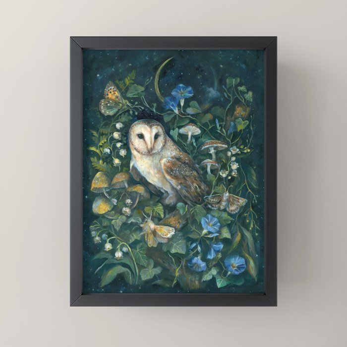 Barn Owl Forest Mini Art Print Gallery Image 3