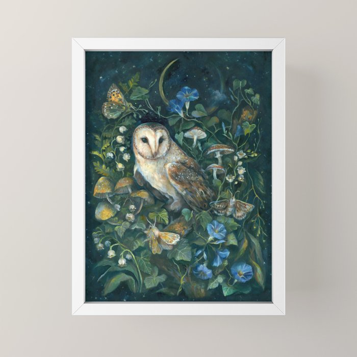 Barn Owl Forest Mini Art Print Gallery Image 4