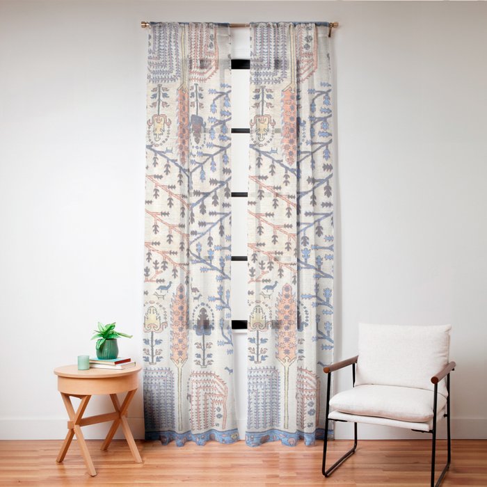 Floral Garden Persian Rug Print Window Curtain Gallery Image 24