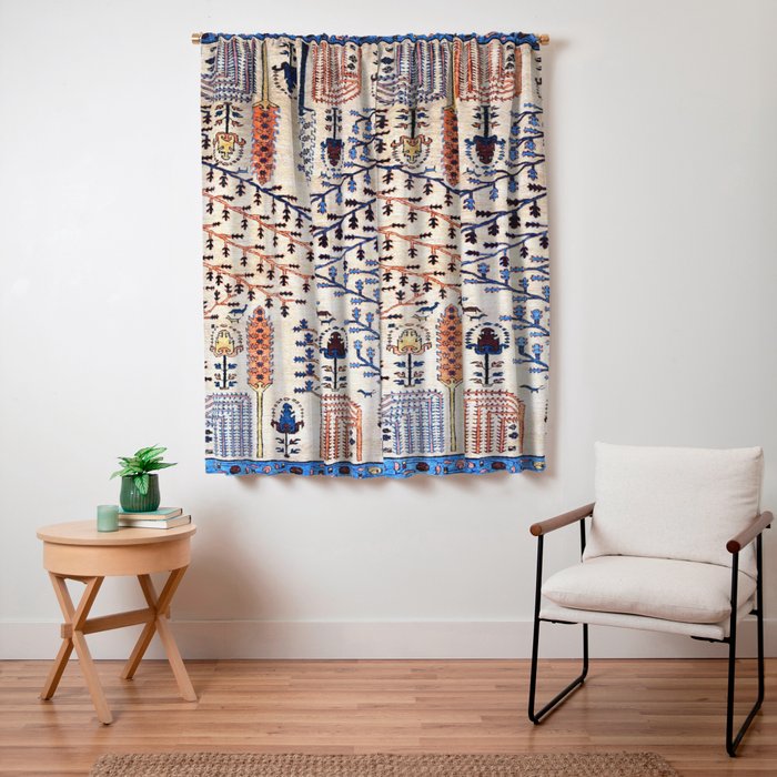 Floral Garden Persian Rug Print Window Curtain Gallery Image 3