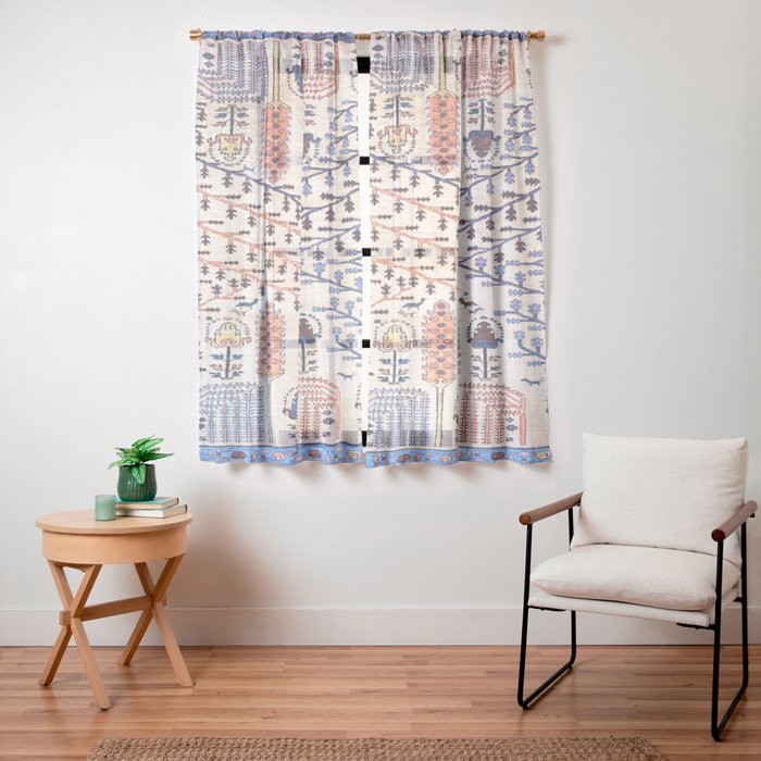 Floral Garden Persian Rug Print Window Curtain Gallery Image 19