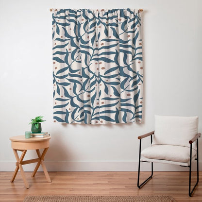 Branches and Berries - Teal and Mocha Window Curtain Gallery Image 7