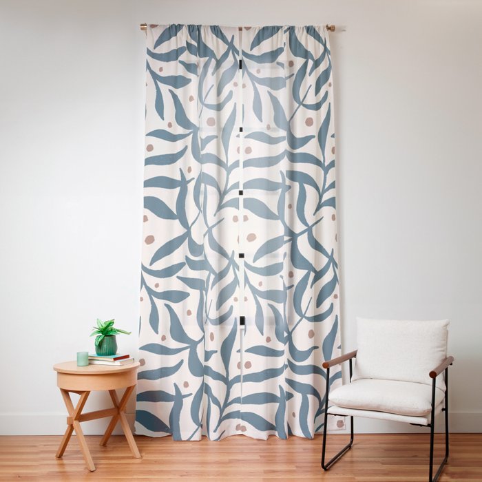 Branches and Berries - Teal and Mocha Window Curtain Gallery Image 12