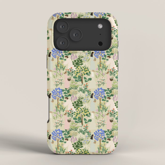 Ladies working in the garden (BEIGE) iPhone Case Gallery Image 4