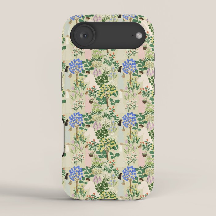 Ladies working in the garden (BEIGE) iPhone Case Gallery Image 2
