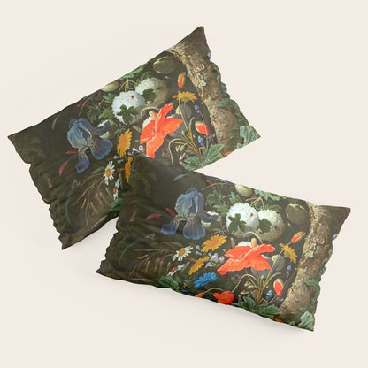 Abraham Mignon Flowers in a Forest Landscape Pillow Sham Gallery Image 4