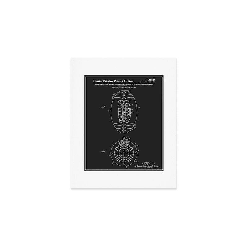 Football Patent - Black Art Print Gallery Image 1