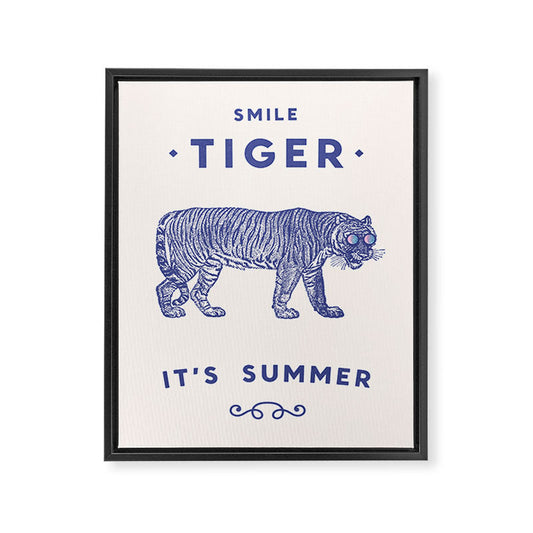 Smile Tiger, it's Summer Framed Canvas Print Gallery Image 1