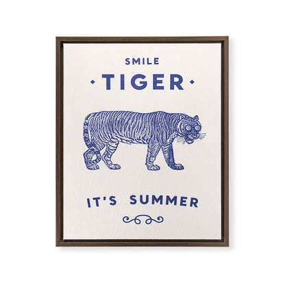 Smile Tiger, it's Summer Framed Canvas Print Gallery Image 7