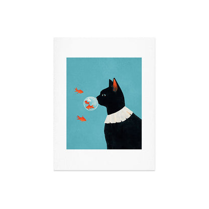 Cat and Goldfish Art Print Gallery Image 6