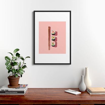 Pink Sushi Rhythm Framed Art Print Gallery Image 6