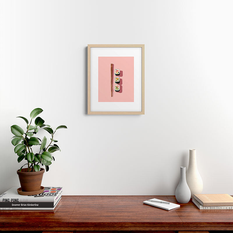 Pink Sushi Rhythm Framed Art Print Gallery Image 18