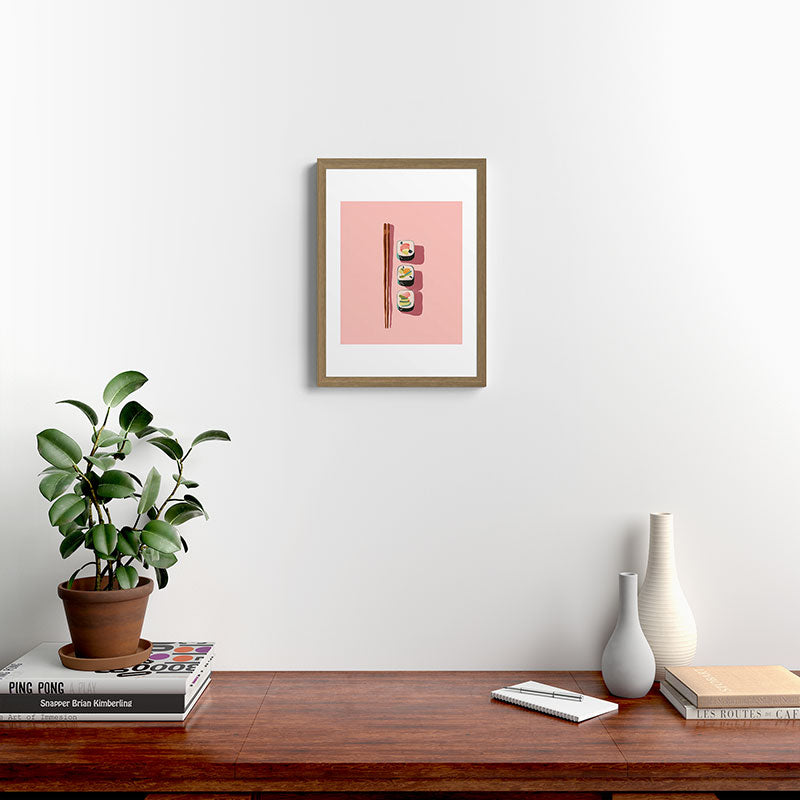 Pink Sushi Rhythm Framed Art Print Gallery Image 10