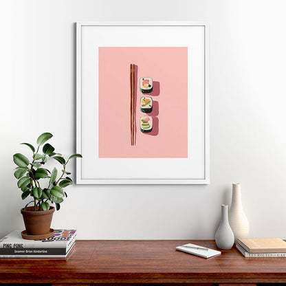 Pink Sushi Rhythm Framed Art Print Gallery Image 56
