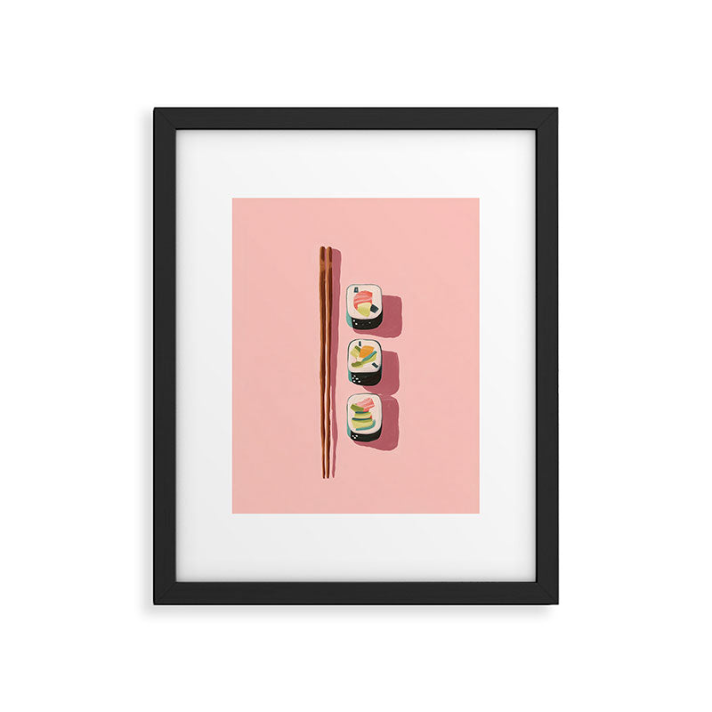 Pink Sushi Rhythm Framed Art Print Gallery Image 2