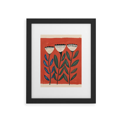 Terracotta Folk Blooms Framed Art Print Gallery Image 32