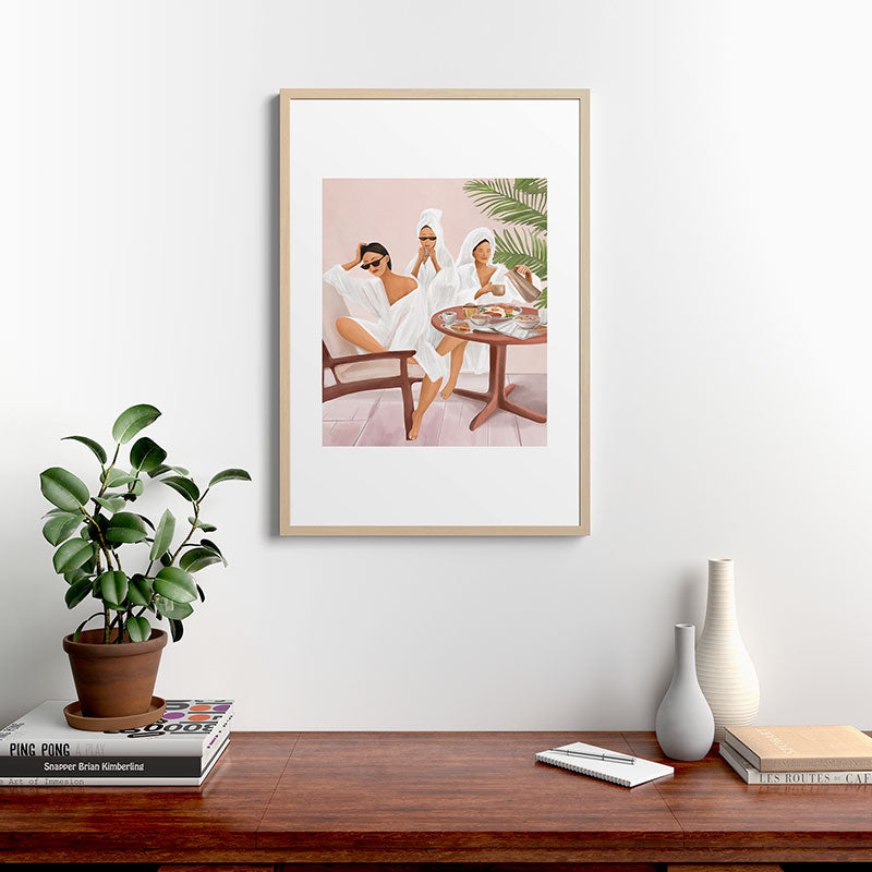 Weekend morning with friends Framed Art Print Gallery Image 20