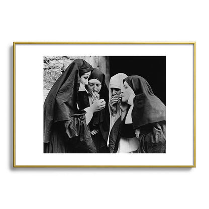 Smoking Nuns Vintage Photo -Smoking Nuns Framed Art Print Gallery Image 90