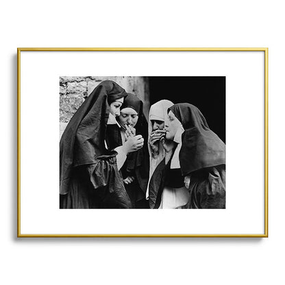 Smoking Nuns Vintage Photo -Smoking Nuns Framed Art Print Gallery Image 92