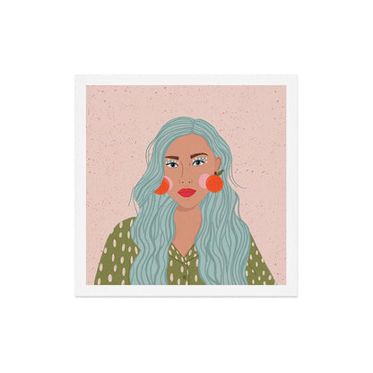 Woman Portrait- Clementines Earrings Art Print Gallery Image 5