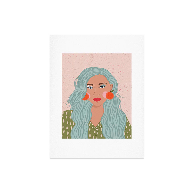 Woman Portrait- Clementines Earrings Art Print Gallery Image 8