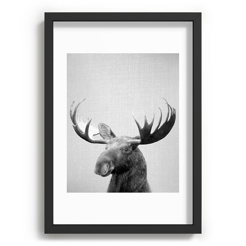 Moose - Black & White Framed Art Print Gallery Image 81
