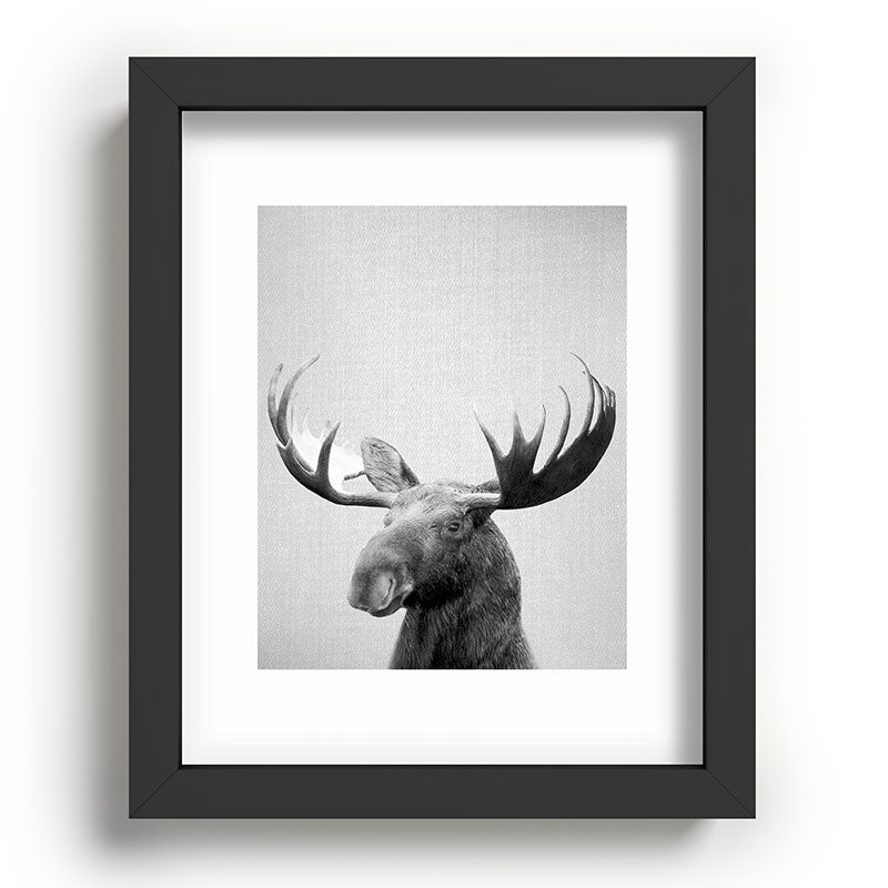 Moose - Black & White Framed Art Print Gallery Image 80