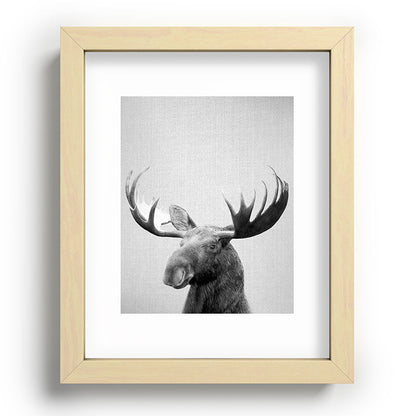 Moose - Black & White Framed Art Print Gallery Image 96