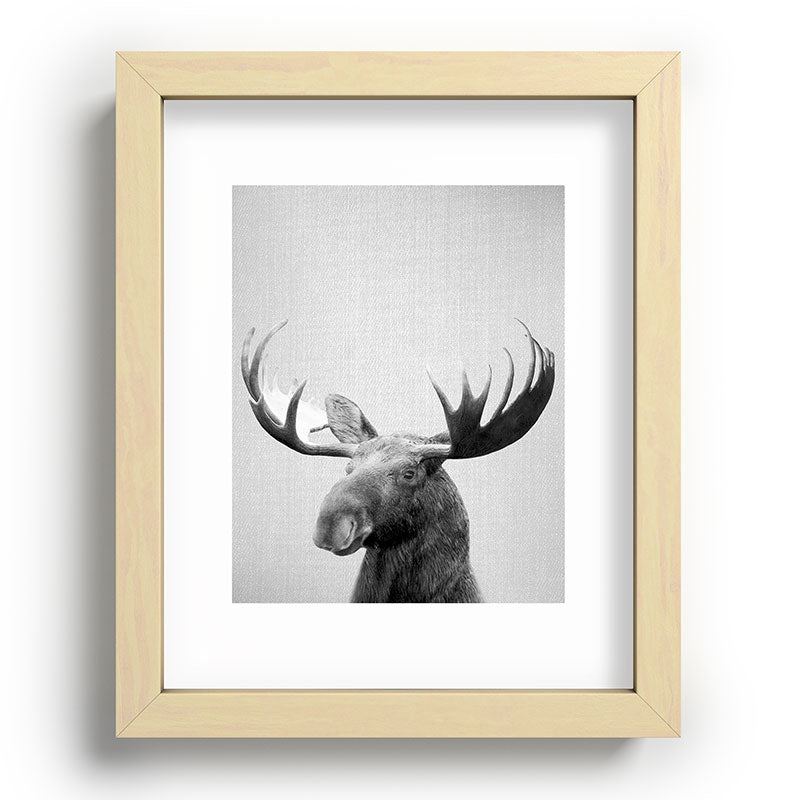 Moose - Black & White Framed Art Print Gallery Image 95